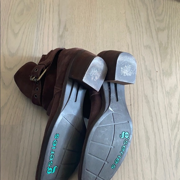 Cole Haan G Series Brown Suede Buckle Boots SZ 10B - Picture 4 of 7